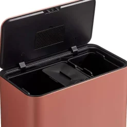 Best Sale Afvalemmer Pootjes 28+12+5L Rood Afvalbakken