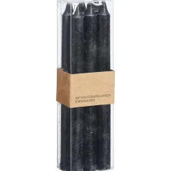 New Dinerkaars Rustiek Zwart 6 Stuks Kaarsen & Theelichten