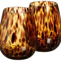 Online Drinkglas Turtoise Bruin 2 Stuks Glazen & Mokken