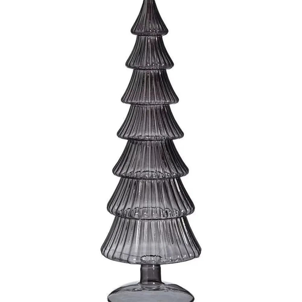 Outlet Glazen Kerstboom Smoke Grijs Kerstdecoratie