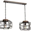 Cheap Hanglamp Wood 2-Lichts Zwart Hanglampen