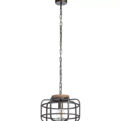 Cheap Hanglamp Wood 1-Lichts Zwart Hanglampen