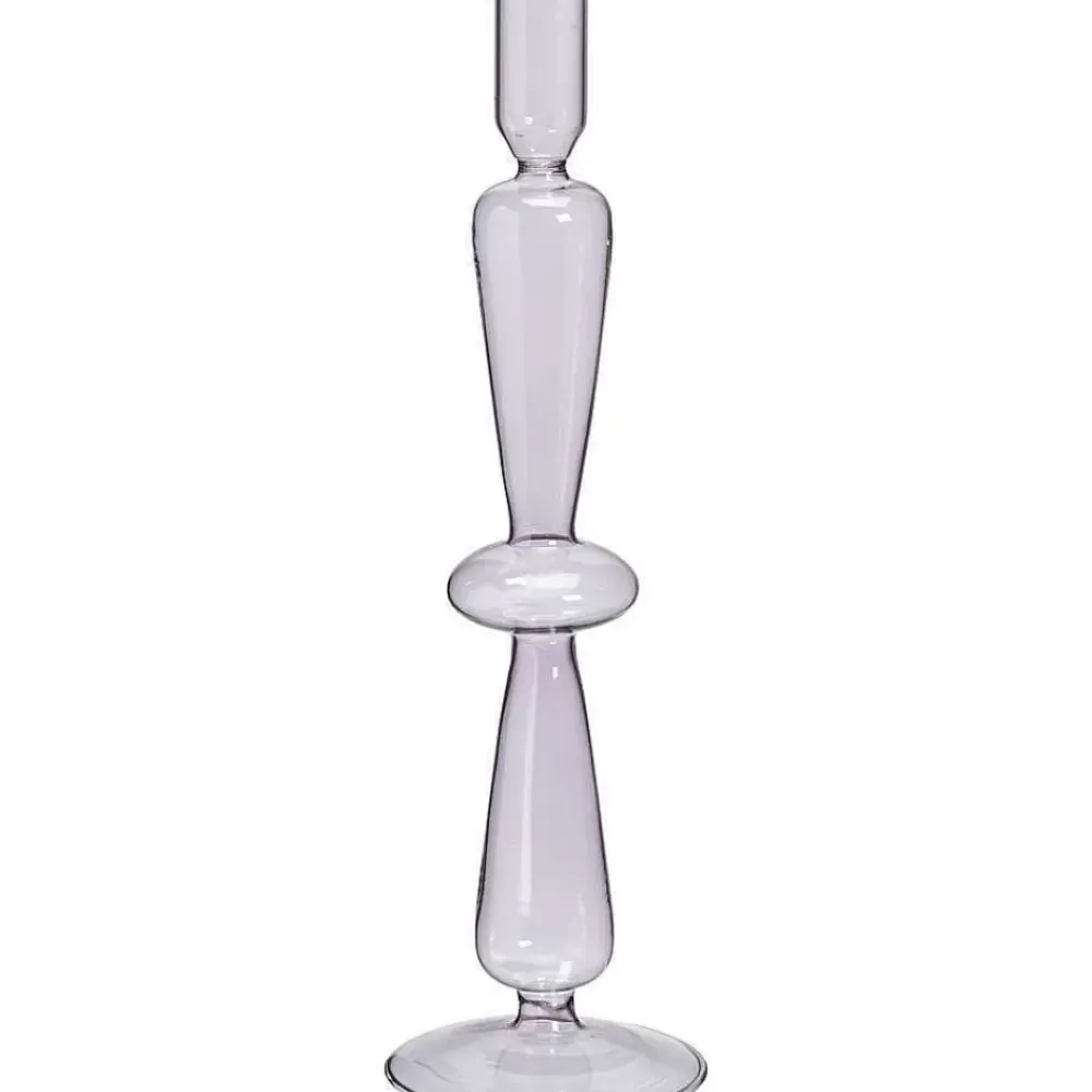 Discount Kandelaar Aveley Lila - O 8X31 Cm Kandelaars