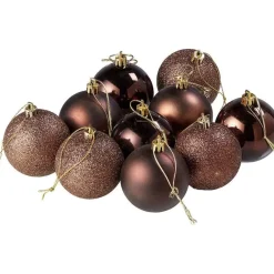 New Kerstbal Bruin 10 Stuks Kerstballen & Kerstornamenten