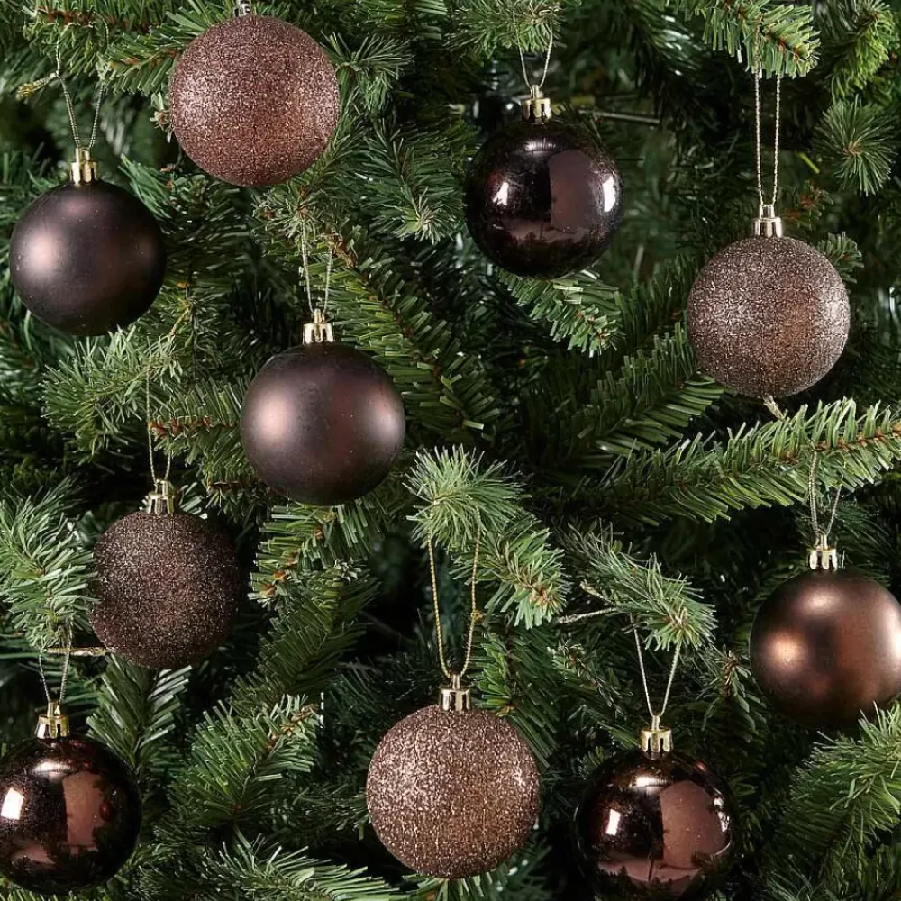 New Kerstbal Bruin 10 Stuks Kerstballen & Kerstornamenten