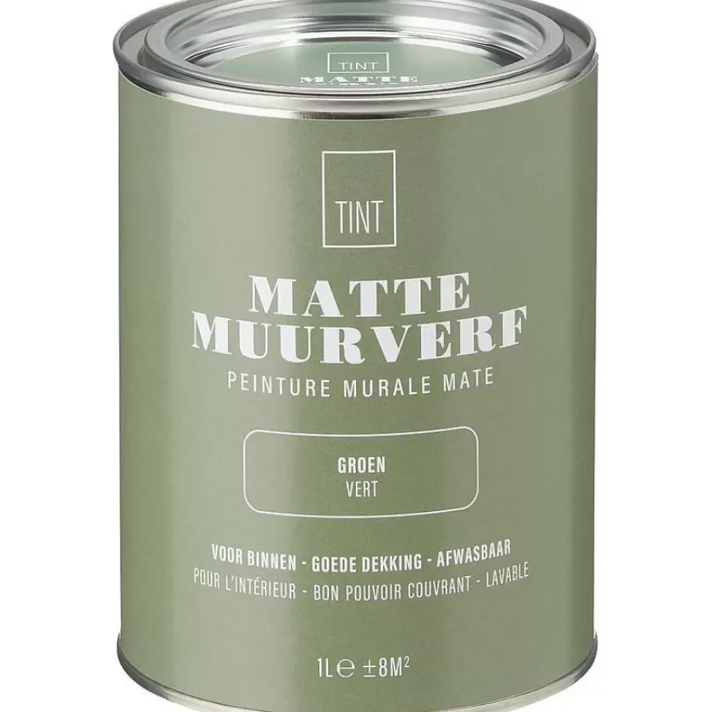 Cheap Muurverf Mat Groen - 1 L Muurverf