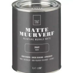 Cheap Muurverf Mat Zwart - 1 L Muurverf