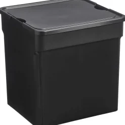 New Opbergbox Met Deksel Zwart 32 Liter Opbergboxen & Lades