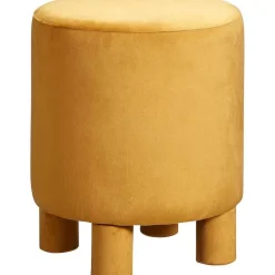 Discount Poef Pontey Velvet Oker Stoelen