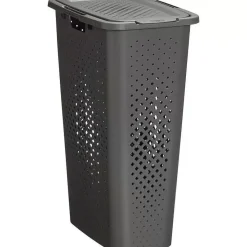 Sale Wasmand Rattan Ruit Antraciet 40L Wasmanden