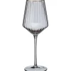 Store Wijnglas Ribbel Grijs Glazen & Mokken