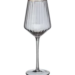 Store Wijnglas Ribbel Grijs Glazen & Mokken
